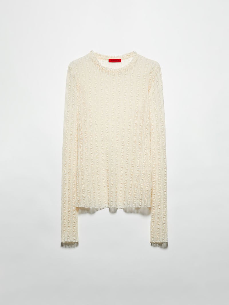 MAX&Co.半透蕾絲針織上衣