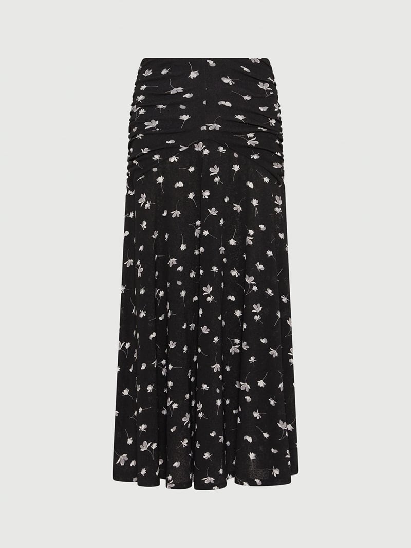 MARELLA不對稱荷葉邊印花長裙