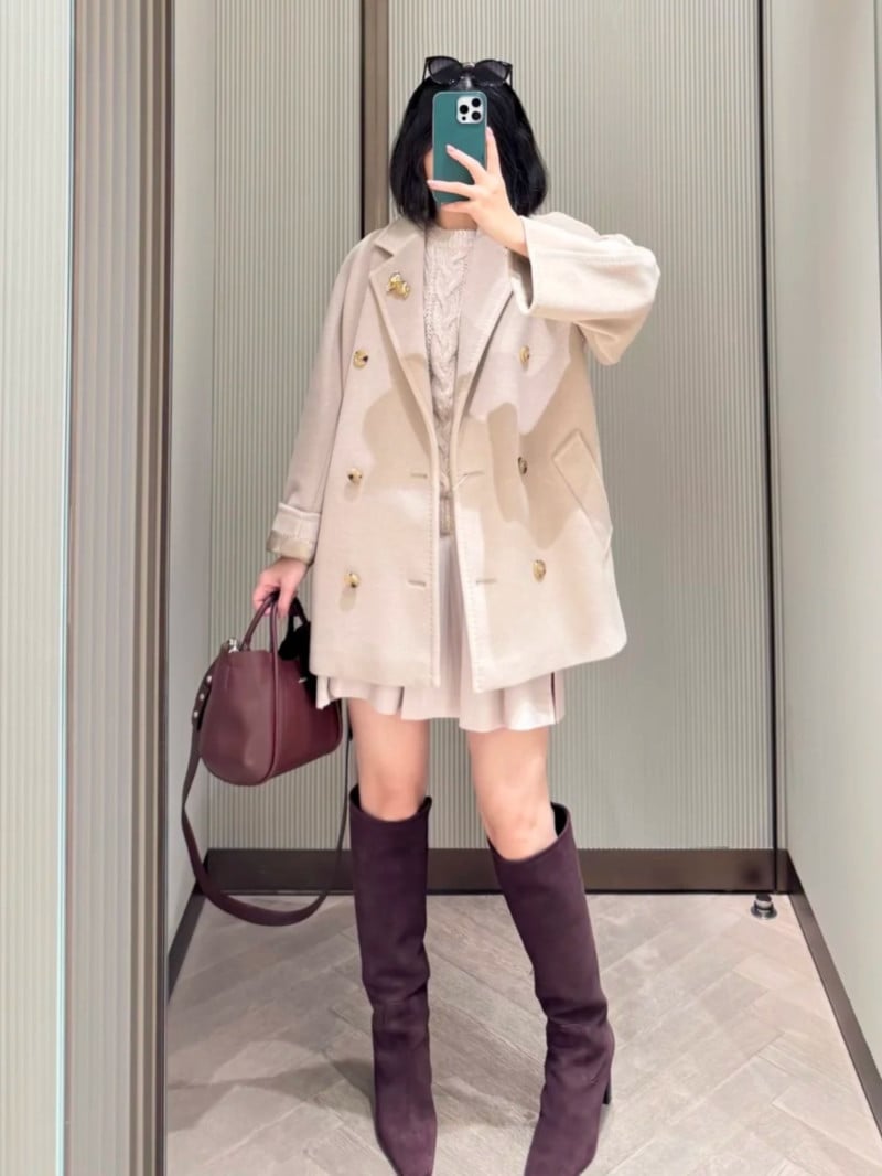 MaxMarar經典款羊毛羊絨混紡短版101801大衣