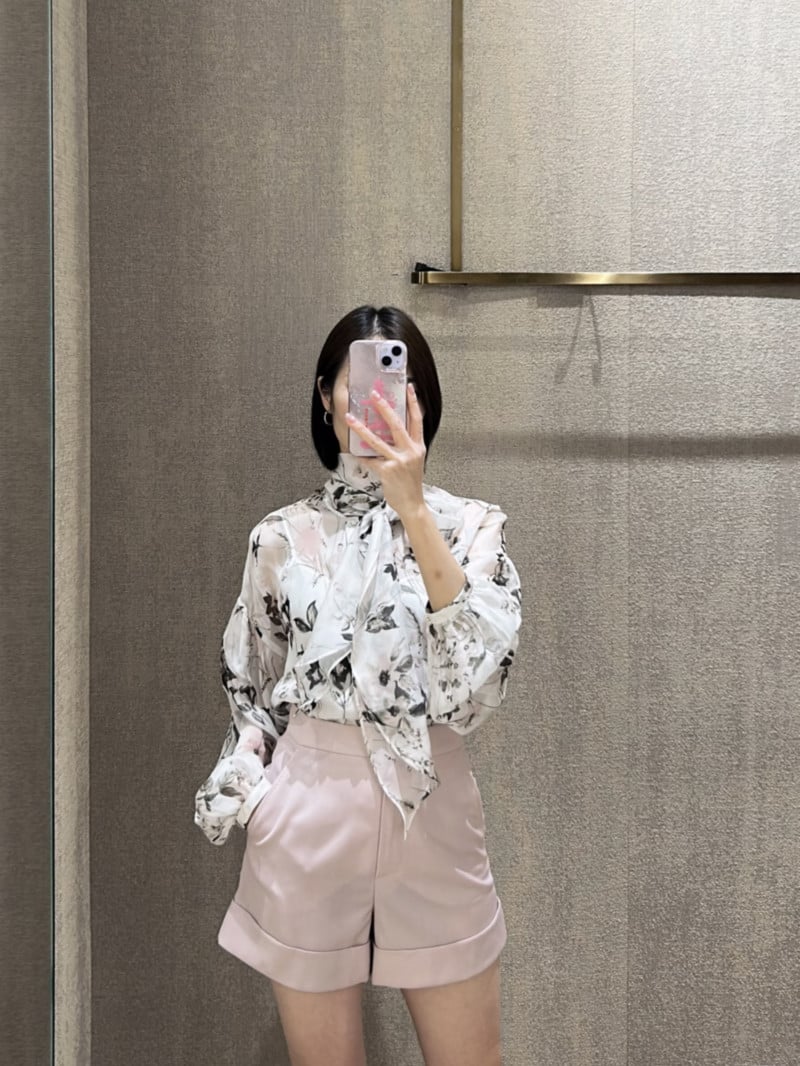 MaxMara Studio真絲雪紡印花襯衫