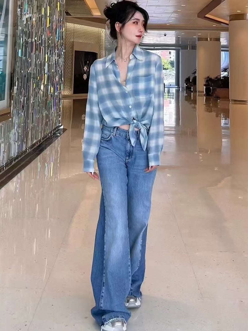 MARELLA真絲格紋襯衫