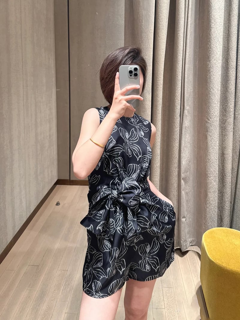 MaxMara真絲無袖連身褲