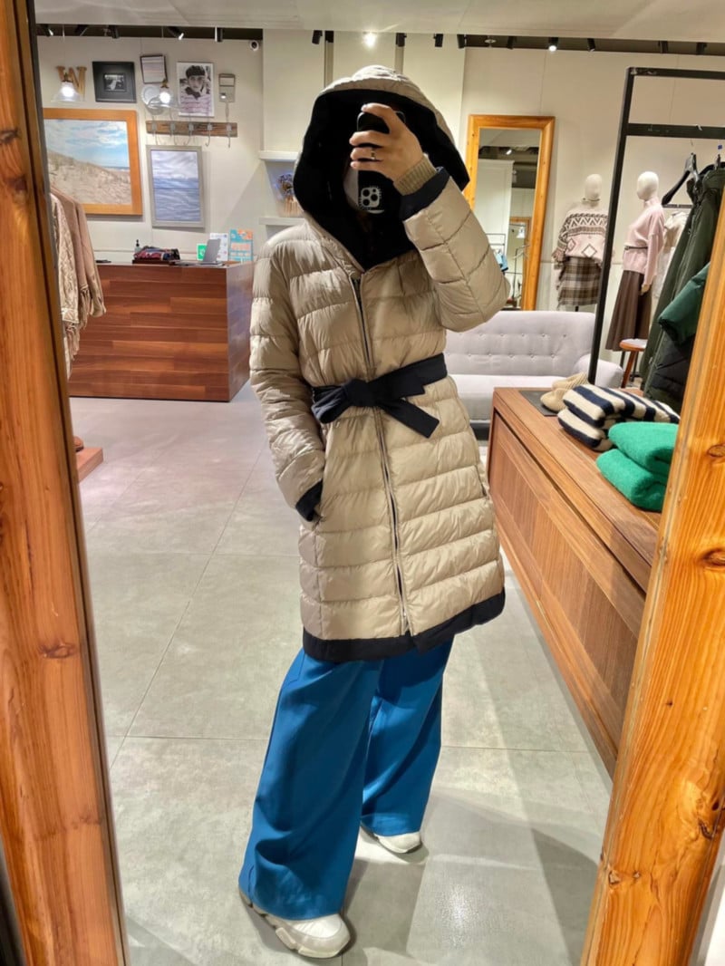 WEEKEND防水中長款雙面羽絨服