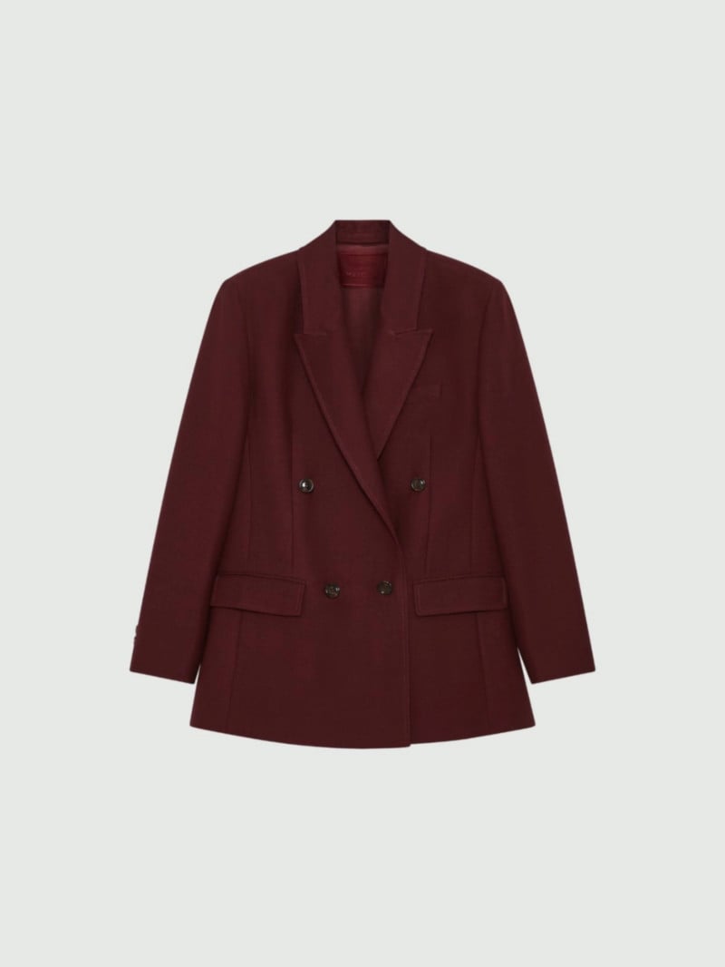 MARELLA羊毛混紡雙排扣西裝外套