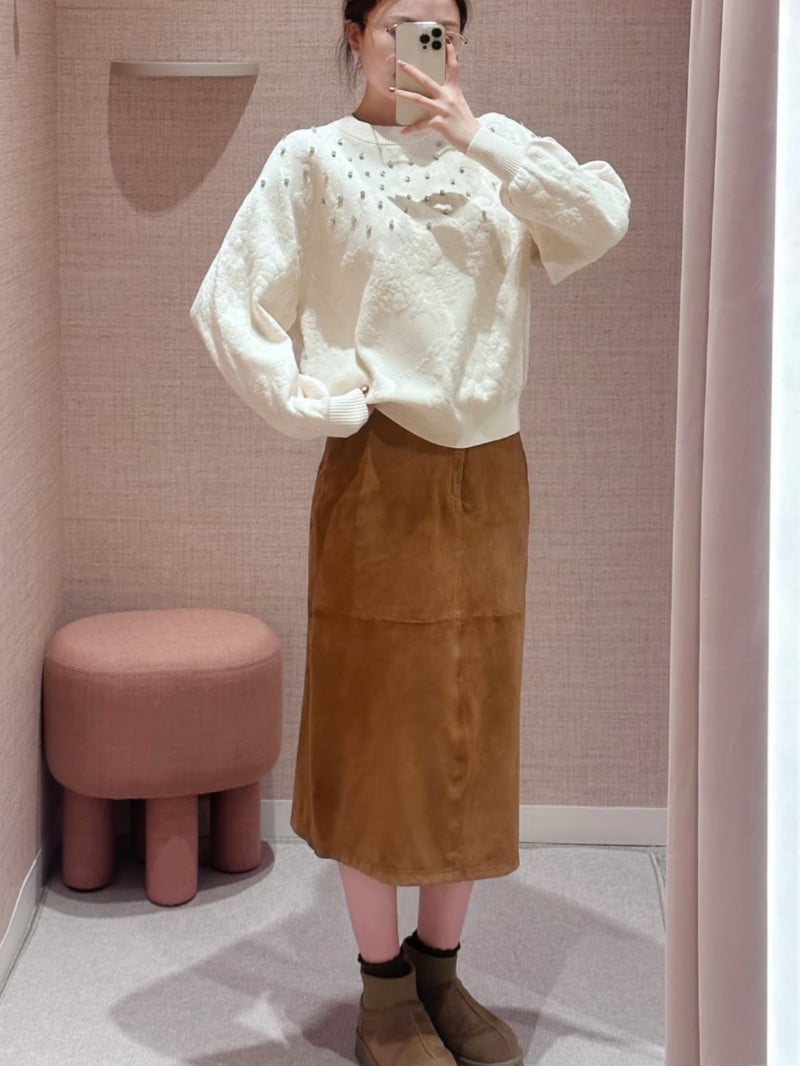 MARELLA麂皮鉛筆裙