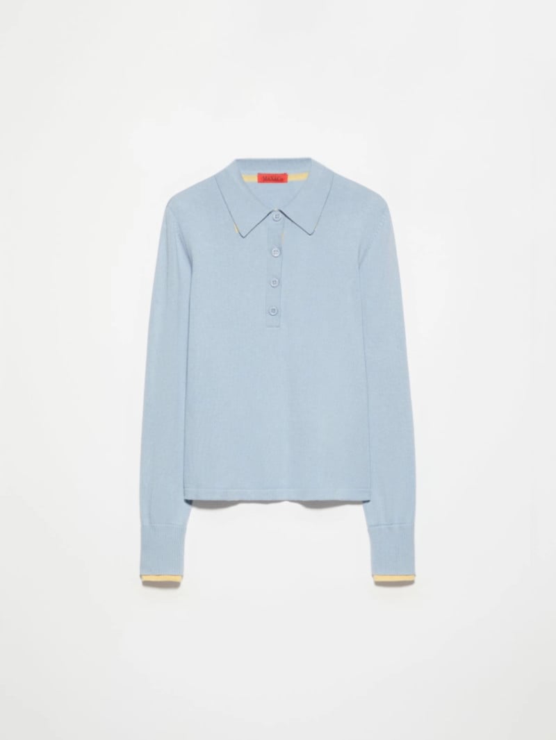 MAX&Co.棉羊絨混紡長袖polo針織衫