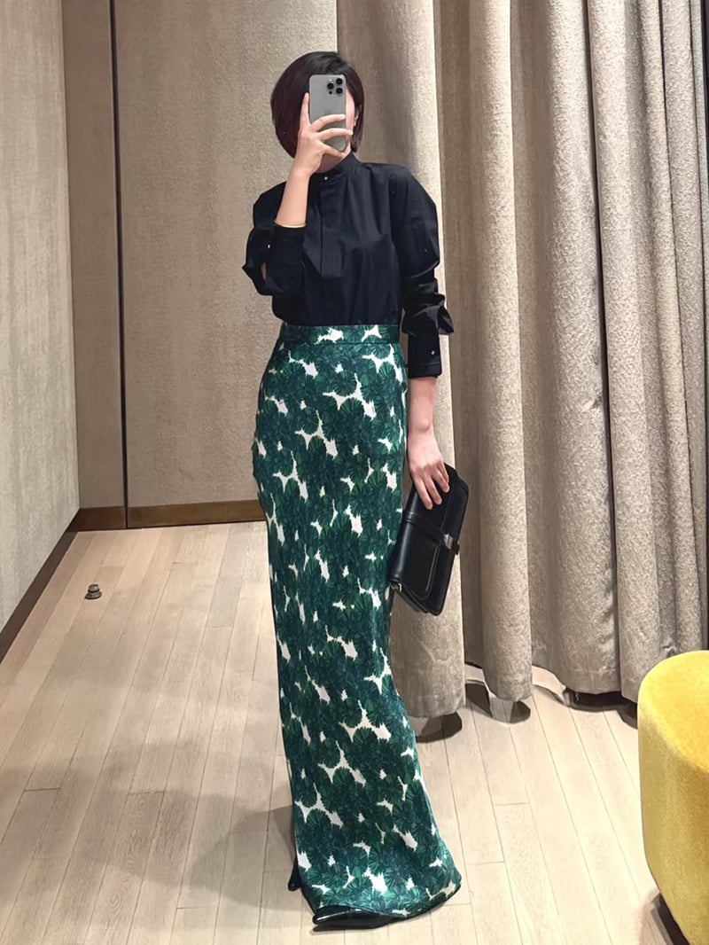 MaxMara真絲印花長裙