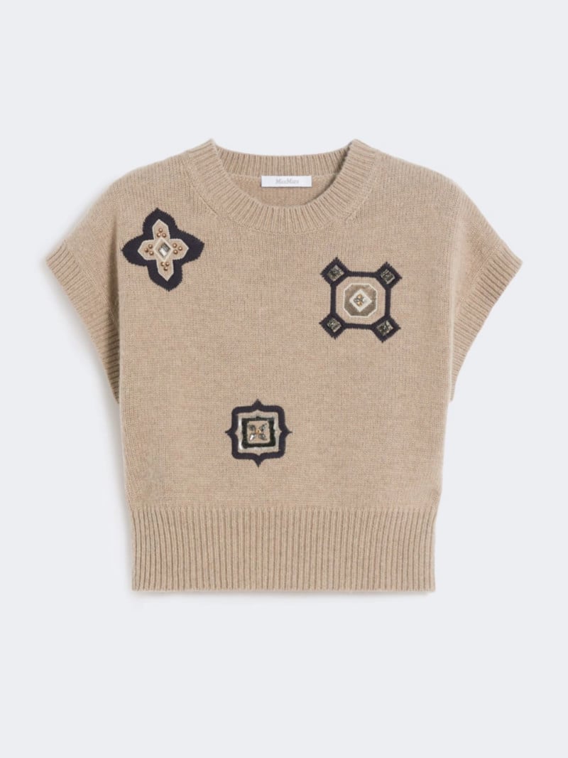 MaxMara羊毛羊絨混紡短毛衣