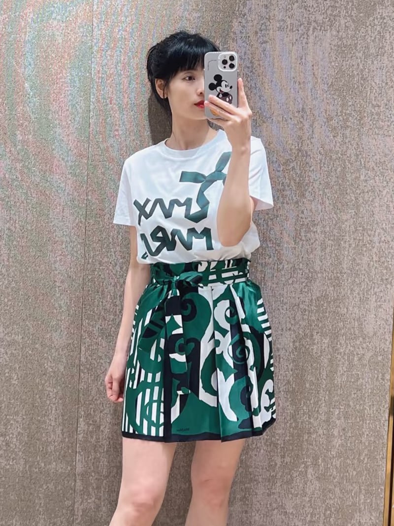 MaxMara真絲印花短裙