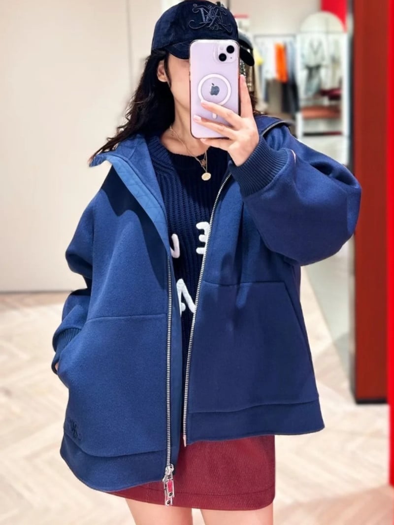 MAX&Co.羊毛羊絨混紡寬鬆連帽外套