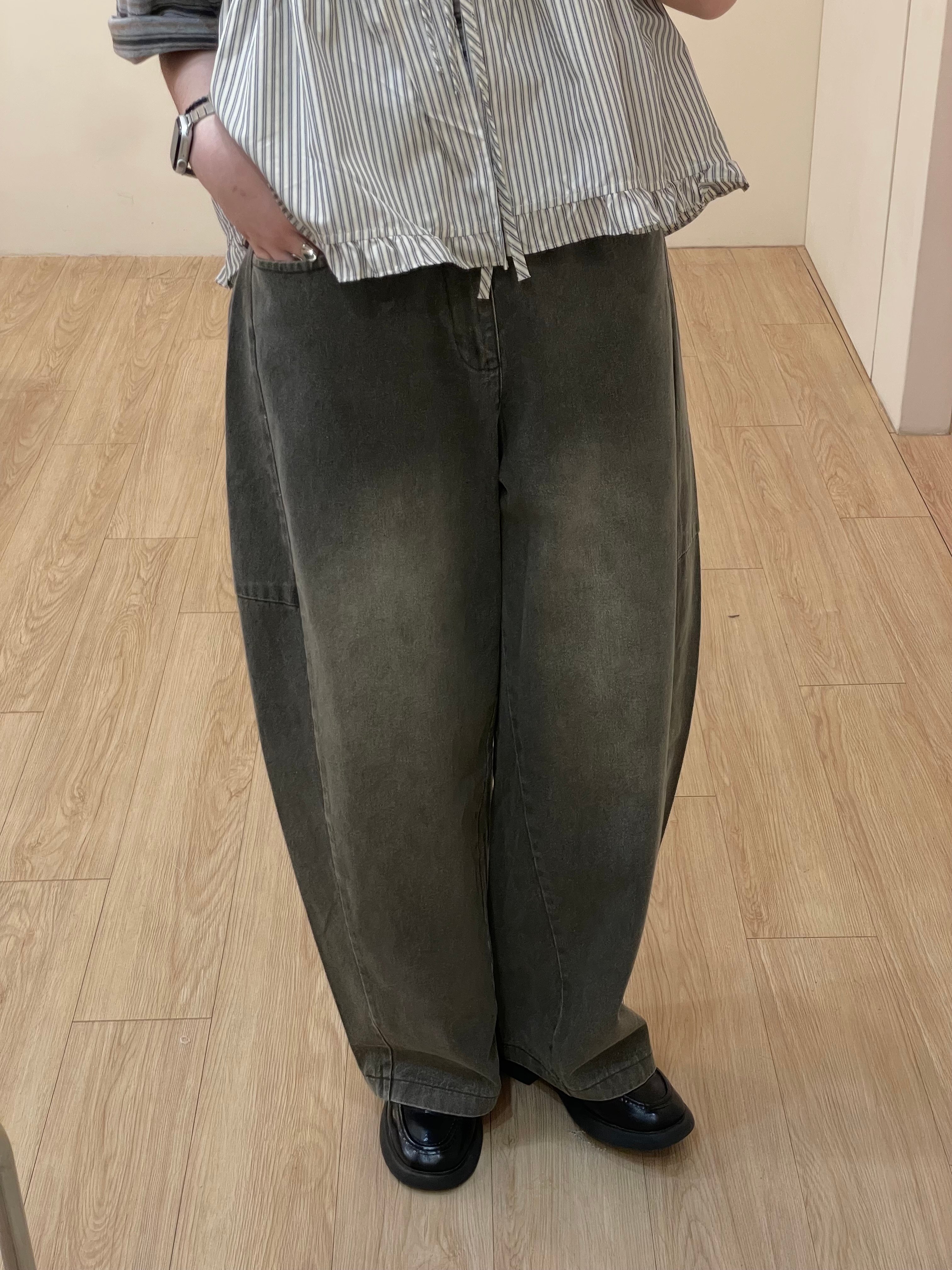 本週必買！刷色牛仔繭型褲