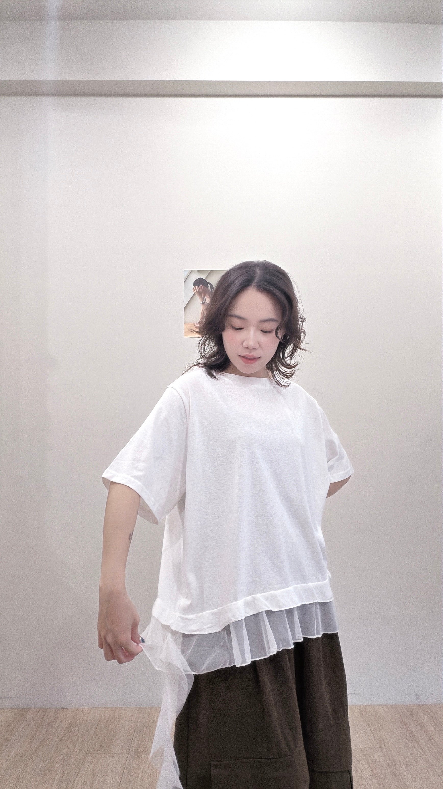 日感飄帶拼接Tee