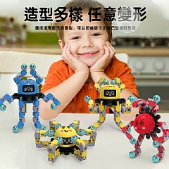 抖音爆款指尖百變陀螺變臉玩具小章爪魚機器人解壓發光機械陀螺(影片必看)
