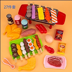 中秋烤肉家家燒烤玩具 BBQ烤肉烤串仿真食物燒烤串串香配烤爐具(影片必看)