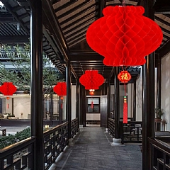 新年紙燈籠連串燈籠折疊大紅平安燈紙燈籠(影片必看)