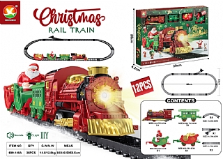 聖誕老公公 新款火車仿真聲 紅色燈光 699-149A送禮 聖誕禮物(影片必看)