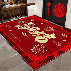 新年過年入戶門地墊2026年馬年喜慶玄關吸水防滑腳墊 耐髒新年百福地墊(影片必看)