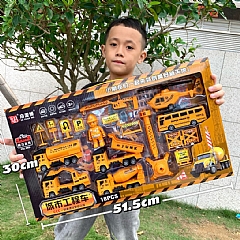 工程車消防車模型慣性迴力車套裝工程玩具車男孩玩具168-408-168-409(影片參考)
