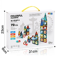 磁力拼搭片積木套裝滾珠 超有魔力 9917B磁力管道積木（73PCS）(影片必看)