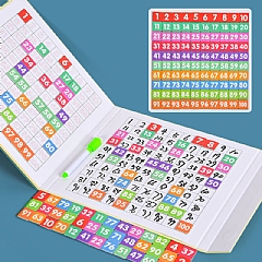 幼兒園兒童益智數字訓練早期教育玩磁性百數板1-100數學教具書頁磁性百板(影片必看)