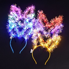 發光貓耳朵髮箍 發光頭飾 閃光花環 派對 閃光髮箍
