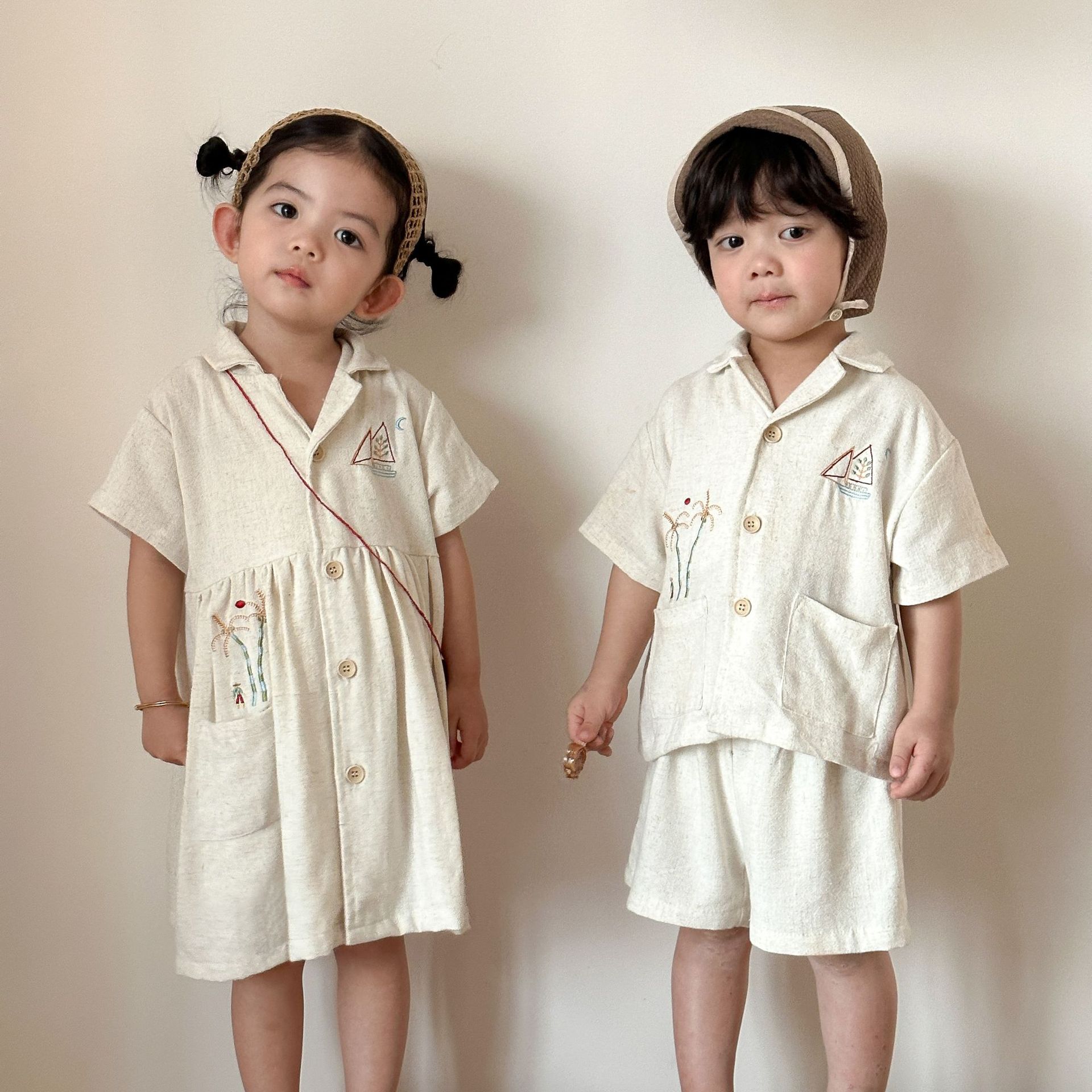 渡假小刺繡棉麻手足套裝