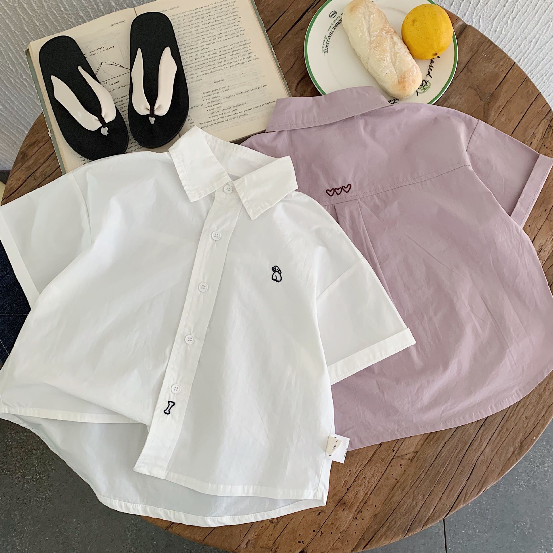 經典小刺繡素色襯衫