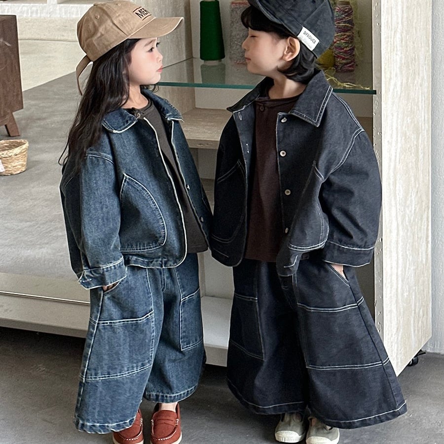 日系明線車縫個性牛仔套裝