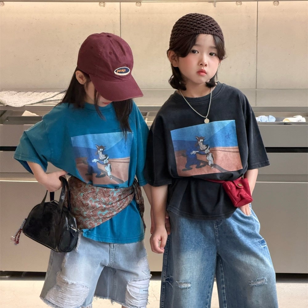韓系卡通印花大T