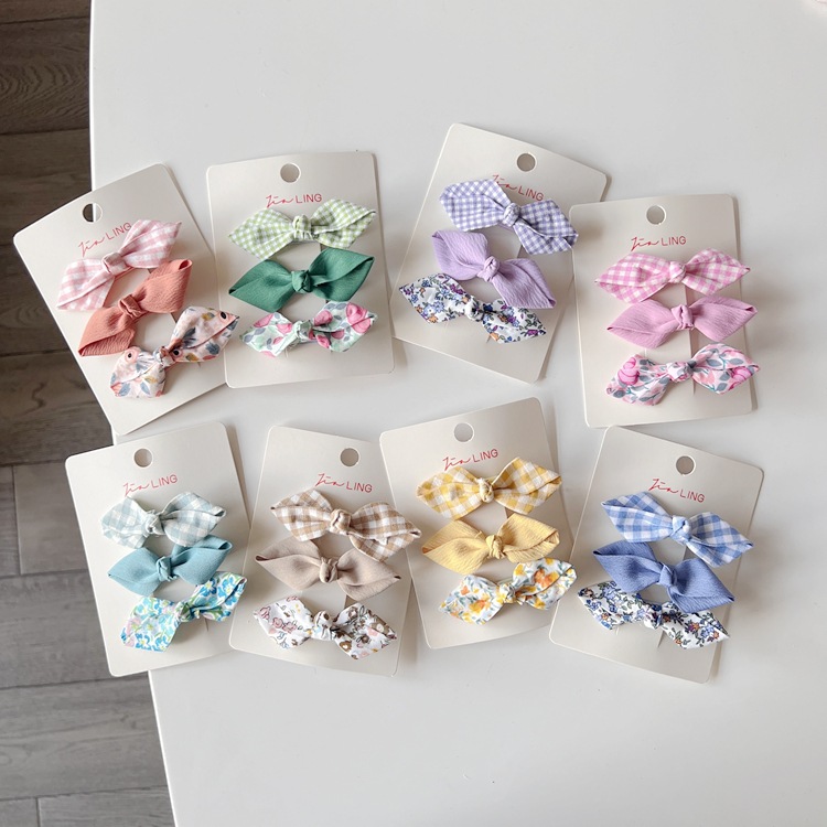 韓系布藝蝴蝶結髮夾