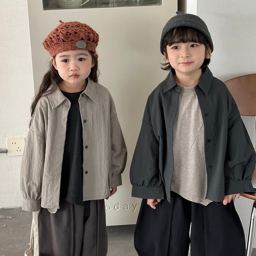 森系復古簡約開衩襯衫外套（自留款)