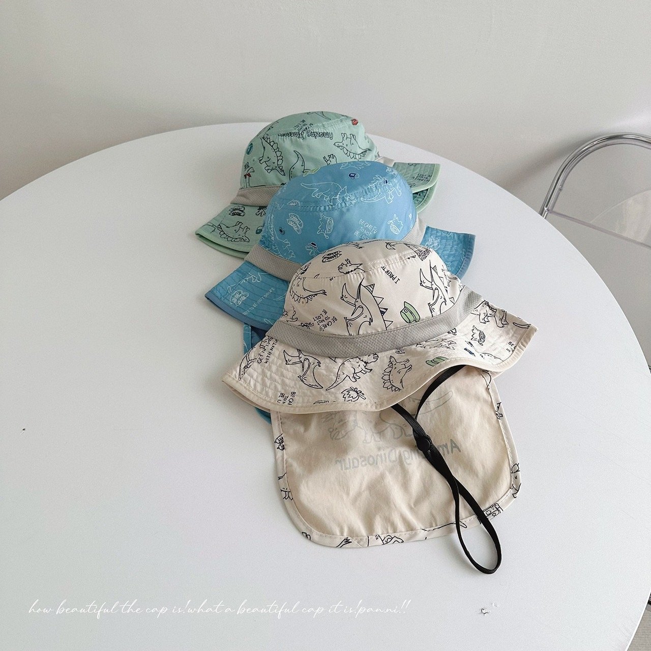 恐龍插畫速乾防潑水遮陽漁夫帽