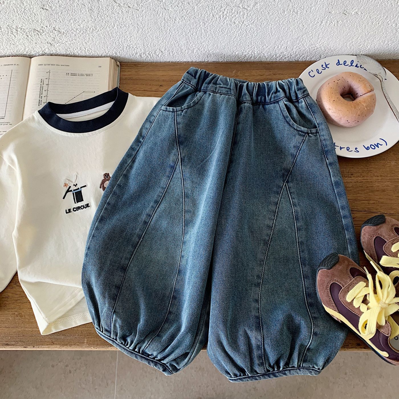 韓系寬鬆燈籠牛仔褲