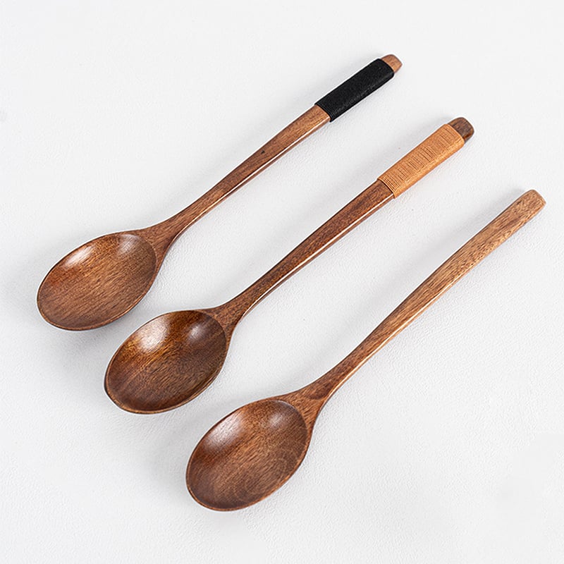 《日式和風原木湯匙》