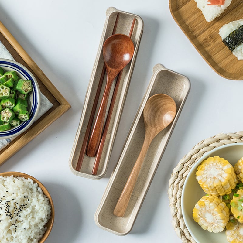 《日式麥稈盒裝餐具組》