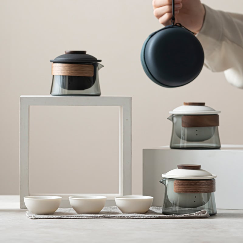 《悠然手抓壺/側把壺/快克杯》附旅行收納包