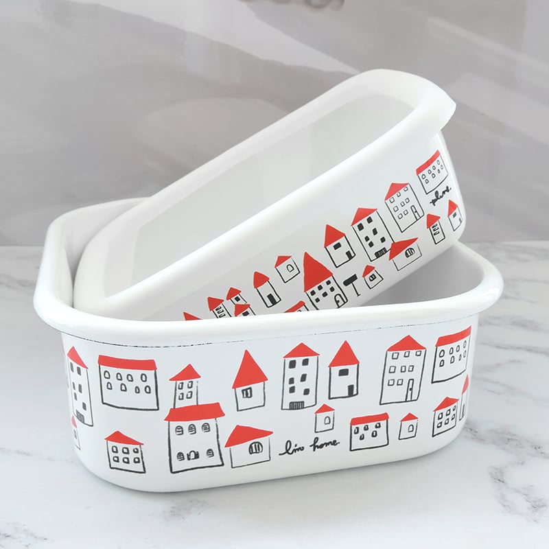 《日式彩繪琺瑯保鮮盒》