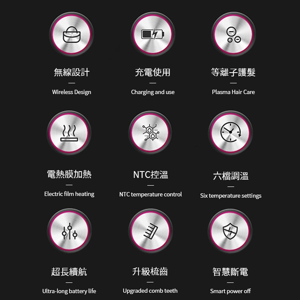 《 負離子直髮梳 》充電式