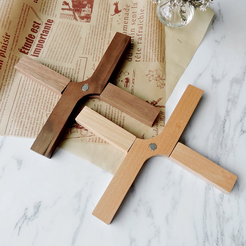 《原木摺疊鍋墊》櫸木/胡桃木