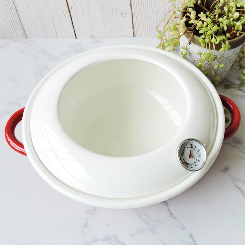 《日式加厚琺瑯油炸鍋》23cm/附溫度計