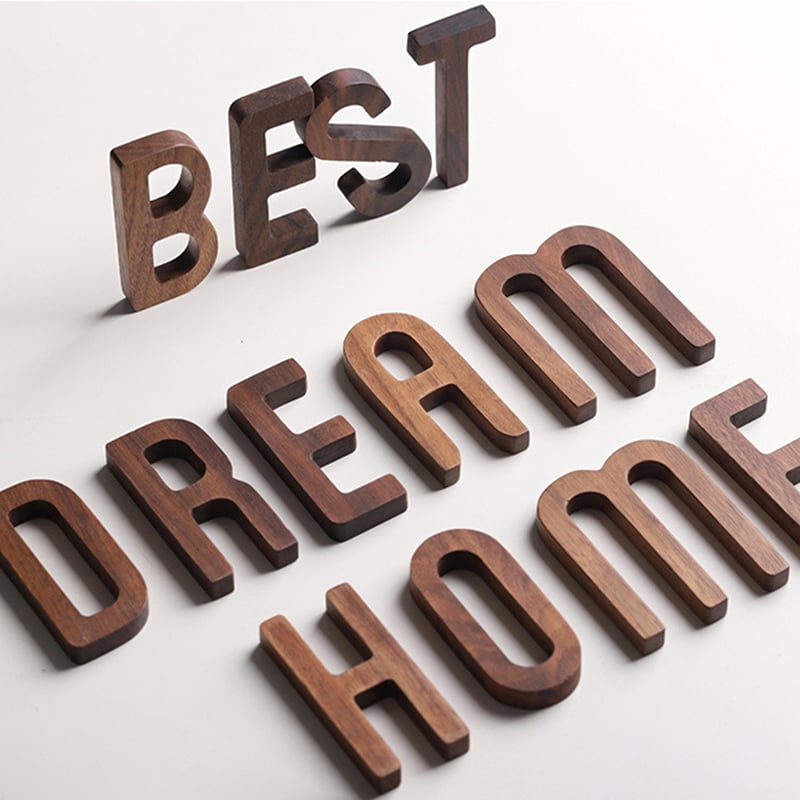 《胡桃木英文字母裝飾》A-Z/0-9