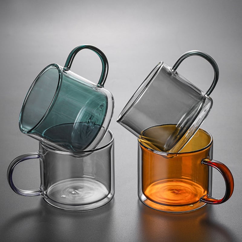 《彩色雙層咖啡杯》250ml