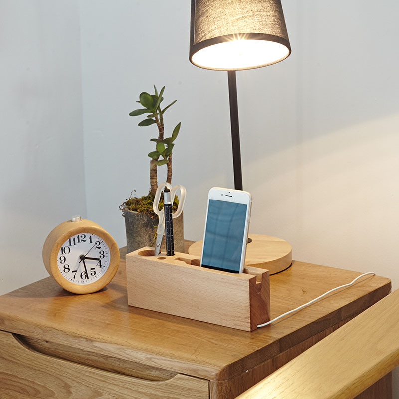 木製良品《簡約置物架》筆筒手機充電座/手機架