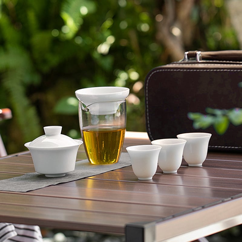 《如意花神杯旅行茶具組》附旅行收納盒