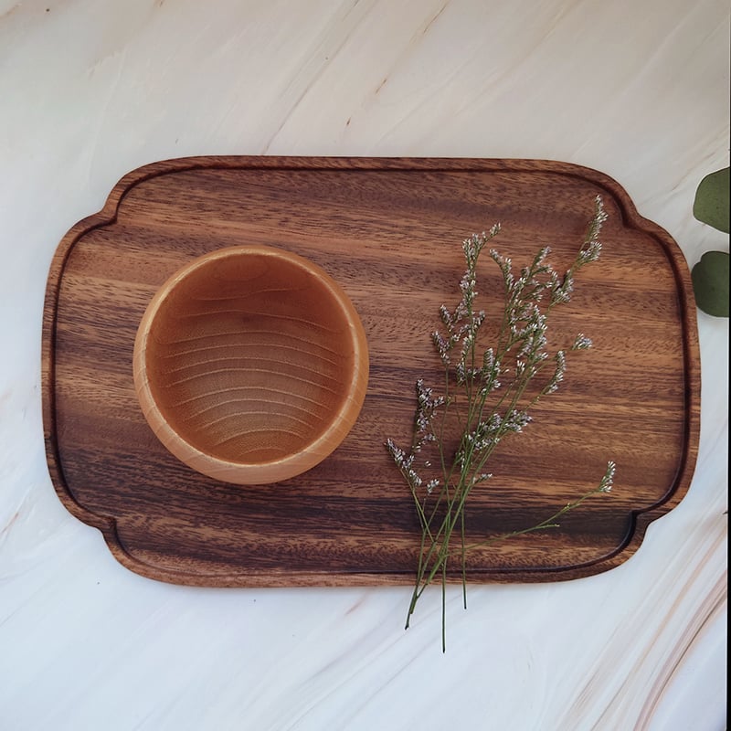 《胡桃木造型餐盤》