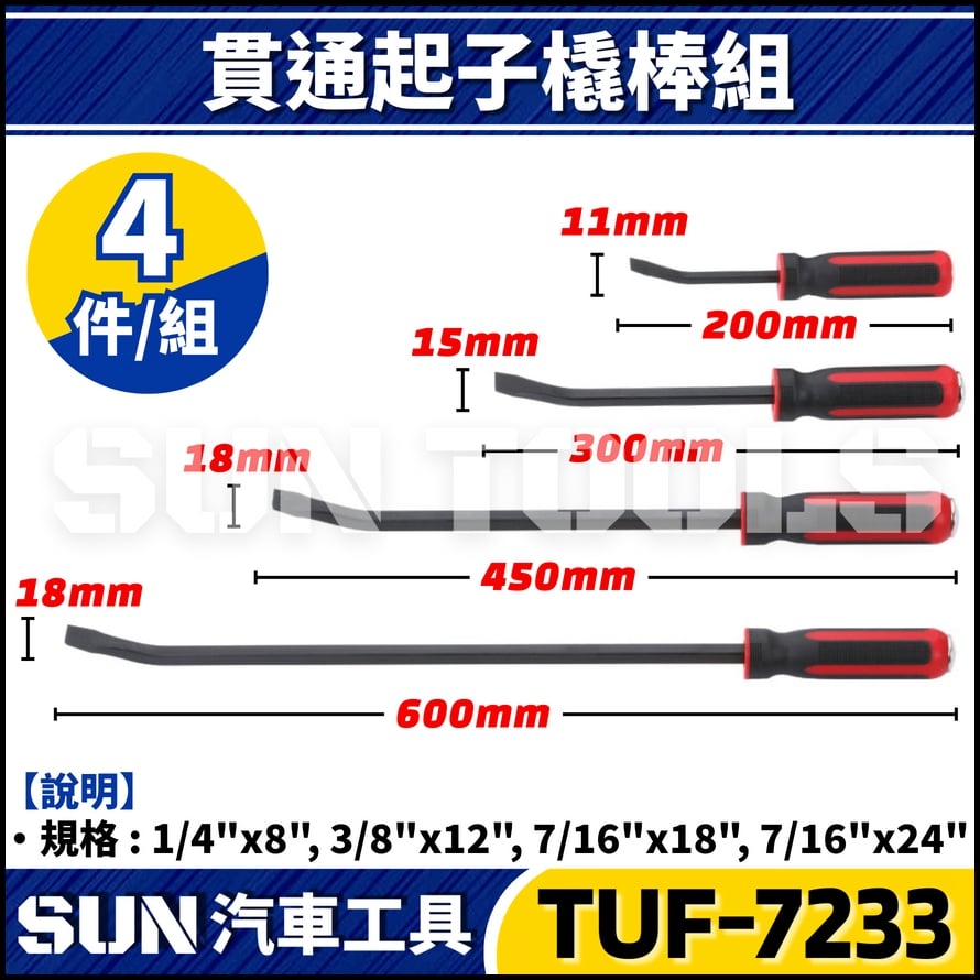 TUF-7233 4件 起子型撬棒組(貫通)