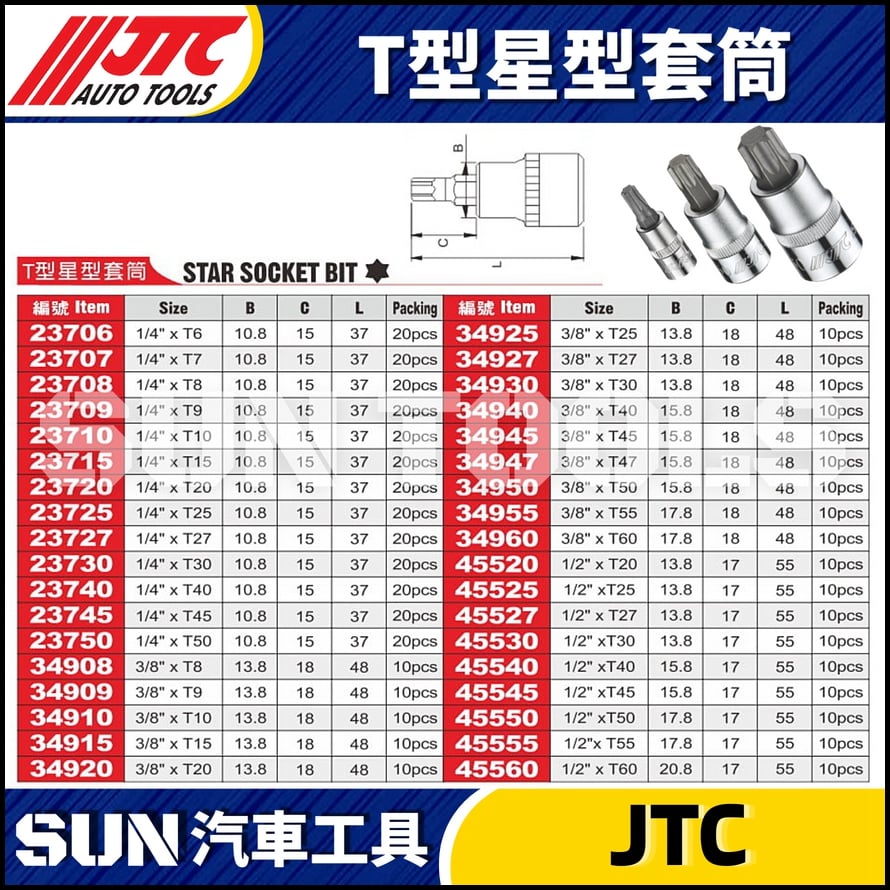 JTC  T型星型套筒