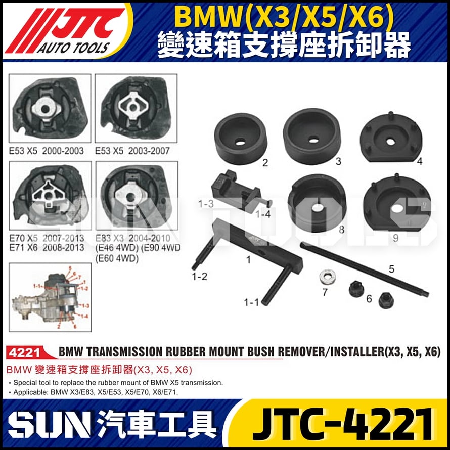 JTC-4221  BMW(X3/X5/X6)  變速箱支撐座拆卸器