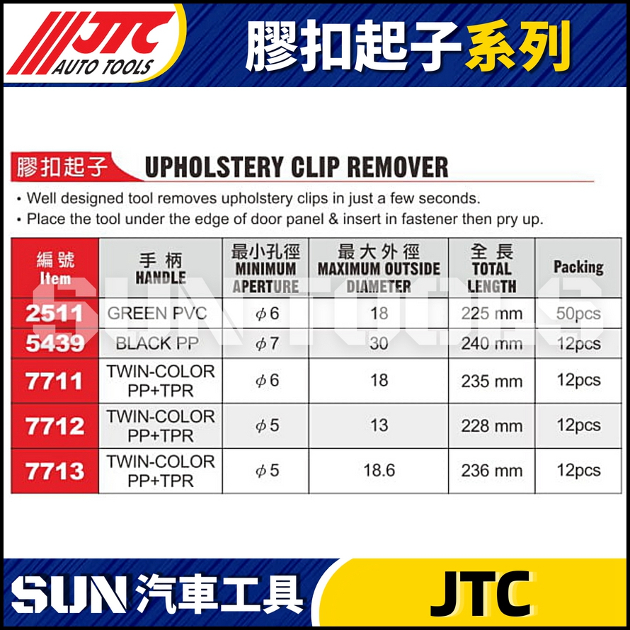 JTC-2511 5439 7711 7712 7713 膠扣起子