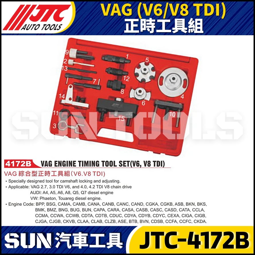 JTC-4172B VAG (V6/V8 TDI) 正時工具組
